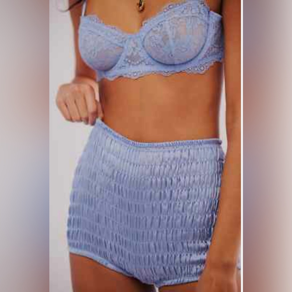 Free People Intimately High Waist Blue Fitted Shorts Women’s Size XS NWOT